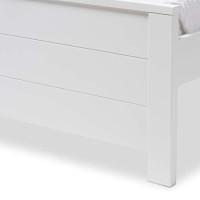 Baxton Studio Catalina Modern Classic Mission Style White-Finished Wood Twin Platform Bed/Twin/Mission/White/Dark Wood/Rubber Wood/Poplar