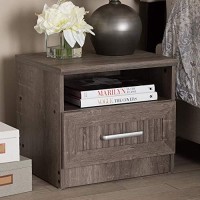 Baxton Studio Gallia Modern And Contemporary Oak Brown Finished 1-Drawer Nightstand