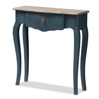 Baxton Studio Mazarine Classic And Provincial Blue Spruce Finished Console Table