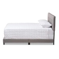 Baxton Studio Audrey Modern And Contemporary Light Grey Fabric Upholstered Queen Size Bed