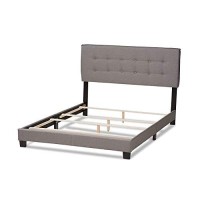 Baxton Studio Audrey Modern And Contemporary Light Grey Fabric Upholstered Queen Size Bed