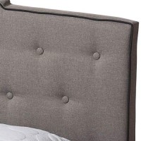 Baxton Studio Vivienne Modern and contemporary Light grey Fabric Upholstered Full Size Bed