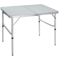 Redcamp Aluminum Camping Table 3 Foot, Portable Folding Table Adjustable Height Lightweight For Picnic Beach Outdoor Indoor, White 36 X 24 Inch
