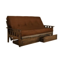 Tucson FrameRustic Walnut FinishSuede Chocolate Mattress