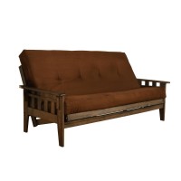 Tucson FrameRustic Walnut FinishSuede Chocolate Mattress