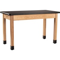 National Public Seating High Pressure Laminate Top Science Lab Table 60L X 30H Black Top And Ashwood Legs