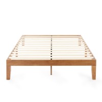 Mellow Naturalista Classic - 12 Inch Solid Wood Platform Bed With Wooden Slats, No Box Spring Needed, Easy Assembly, Queen, Pine