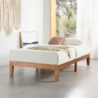 Mellow Naturalista Grand 12 Inch Solid Wood Platform Bed With Wooden Slats No Box Spring Needed Twin Natural Pine