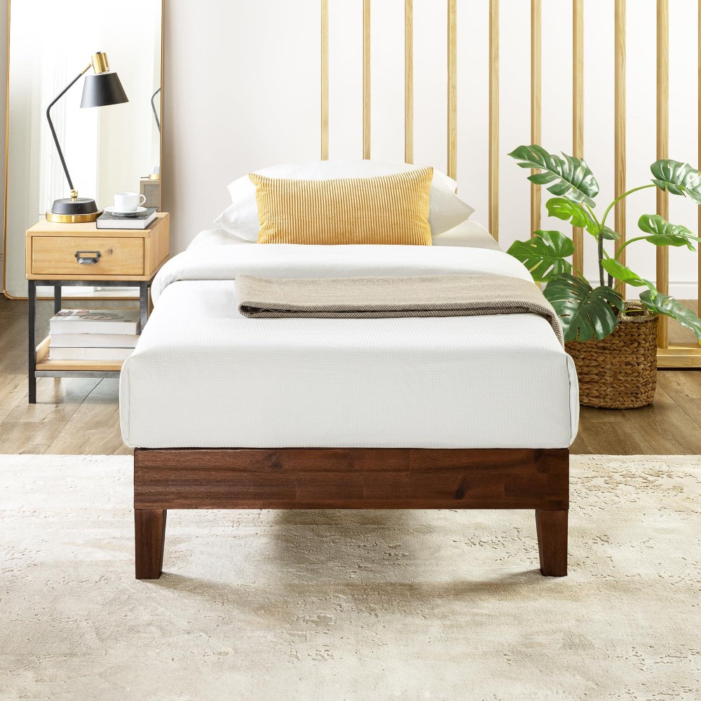 Mellow Naturalista Grand 12 Inch Solid Wood Platform Bed With Wooden Slats No Box Spring Needed Twin Espresso