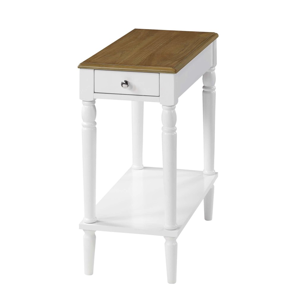 Convenience Concepts French Country No Tools Chairside End Table With Shelf Driftwoodwhite