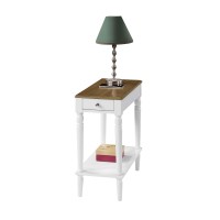 Convenience Concepts French Country No Tools Chairside End Table With Shelf Driftwoodwhite