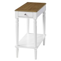 Convenience Concepts French Country No Tools Chairside End Table With Shelf Driftwoodwhite