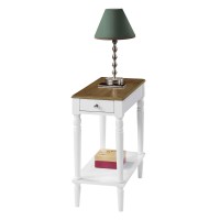 Convenience Concepts French Country No Tools Chairside End Table With Shelf Driftwoodwhite