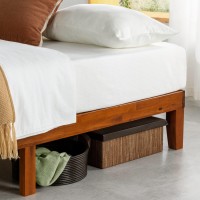 Mellow Naturalista Classic 12Inch Solid Wood Platform Bed Wooden Slats No Box Spring Needed Easy Assembly King Cherry