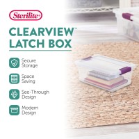 Sterilite 6 Qt Clearview Latch Storage Box Stackable Bin With Latching Lid Plastic Container To Organize Shoes In Closet Clear