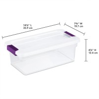 Sterilite 6 Qt Clearview Latch Storage Box Stackable Bin With Latching Lid Plastic Container To Organize Shoes In Closet Clear