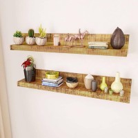Solid Wood Wall Mounted Display Shelf 2 pcs 241088