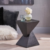 Christopher Knight Home Jerod Lightweight Concrete Accent Table Black