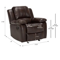 Clifton Burnished Brown Leather Gel Recliner