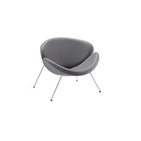 Homeroots Furniture Contemporary Grey Leatherette Accent Chair