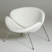 Homeroots Leatherette, Leatherette, 28 White Leatherette Accent Chair