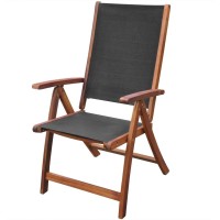 vidaXL Folding Garden Chairs 2 pcs Solid Acacia Wood and Textilene 41747