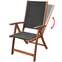 vidaXL Folding Garden Chairs 2 pcs Solid Acacia Wood and Textilene 41747