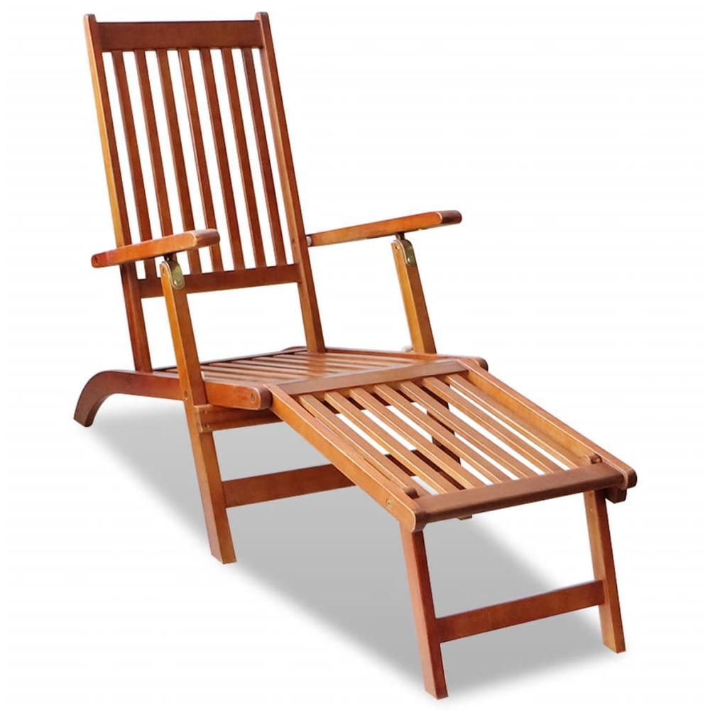 vidaXL Outdoor Deck Chair with Footrest Solid Acacia Wood 41433