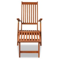 vidaXL Outdoor Deck Chair with Footrest Solid Acacia Wood 41433