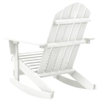 Vidaxl Adirondack Rocking Chair, Porch Rocker With High Back, Outdoor Patio Chair For Garden Lawn Yard Porch Backyard Deck, Wood White