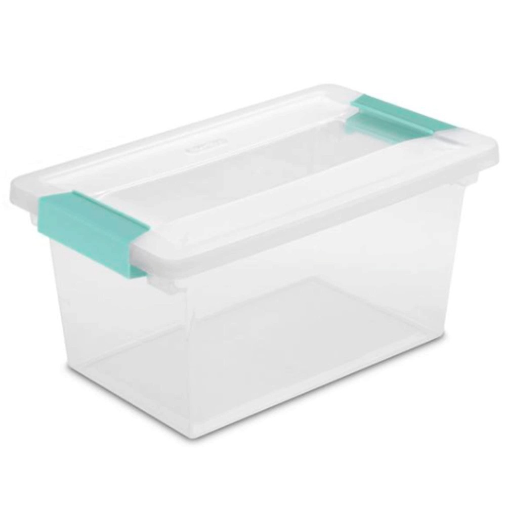 Sterilite Medium Clip Box Stackable Small Storage Bin With Latching Lid Plastic Container To Organize Office Crafts Clear Ba