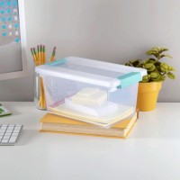 Sterilite Medium Clip Box Stackable Small Storage Bin With Latching Lid Plastic Container To Organize Office Crafts Clear Ba