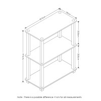 Furinno TurnSTube 3Tier Compact Multipurpose Shelf Display Rack with Square Tube French Oak GreyBlack