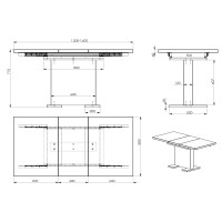 Inspirer Studio Iris Extendible Dining Table Pedestal Table Mdf High-Gloss White