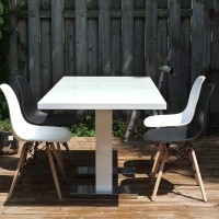 Inspirer Studio Iris Extendible Dining Table Pedestal Table Mdf High-Gloss White