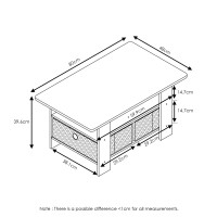 Furinno Andrey Coffee Table With Bin Drawer, Columbia Walnut/Dark Brown