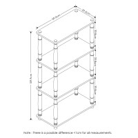 Furinno TurnNTube 4Tier Multipurpose Shelf Display Rack Classic Tubes EspressoBlack