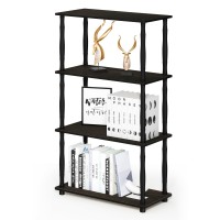 Furinno TurnNTube 4Tier Multipurpose Shelf Display Rack Classic Tubes EspressoBlack