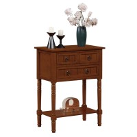 Convenience Concepts Kendra 3 Drawer Hall Table With Shelf Black