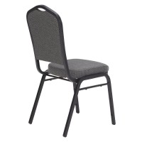 Nps 9300 Series Deluxe Fabric Upholstered Stack Chair, Natural Greystone Seat/Black Sandtex Frame