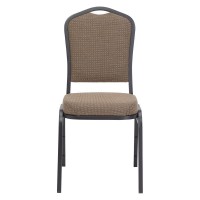 Nps 9300 Series Deluxe Fabric Upholstered Stack Chair, Natural Taupe Seat/Black Sandtex Frame