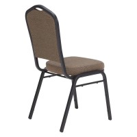 Nps 9300 Series Deluxe Fabric Upholstered Stack Chair, Natural Taupe Seat/Black Sandtex Frame