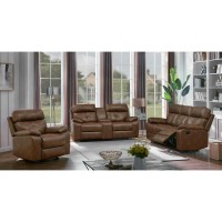 Damiano Upholstered Tufted Living Room Set TriTone Brown