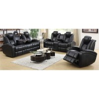 Delange Upholstered Tufted Living Room Set Black