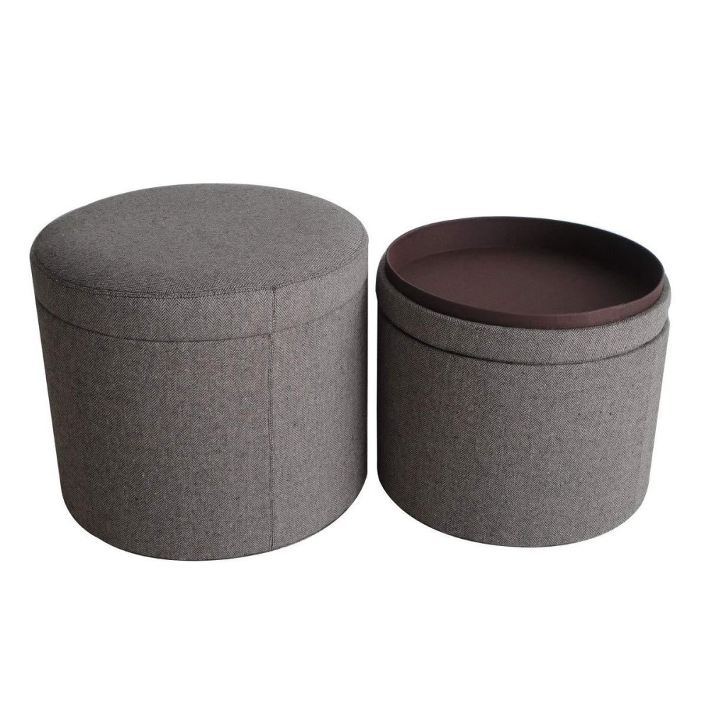 Homeroots Tweed Storage Ottomans