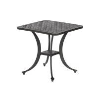 Square Cast Aluminum Outdoor Sideend Table Dark Lava Bronze(D0102H7C6T6)