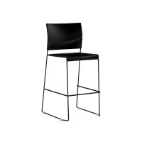 Safco Products 4273Bb Currant Bistro-Height Chair, Set Of 2, Plastic Seat, Black Frame, Black