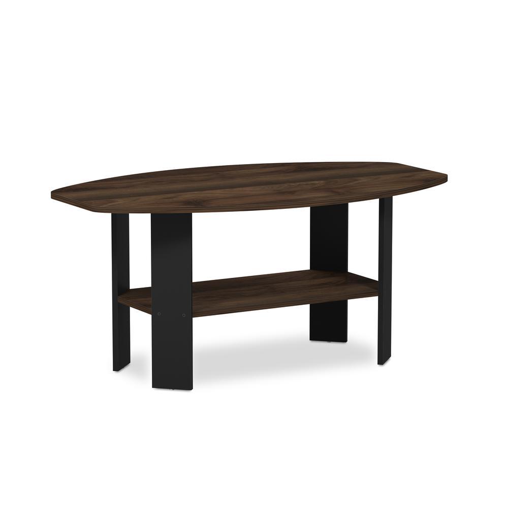 Furinno Simple Design Coffee Table, Columbia Walnut/Black