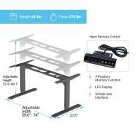 Progressive Automations Electric Standing Desk Frame Dual Motor. Adjustable Height And Width, 3 Stages Legs For Sit Stand Home Office Desks Suites Tops From 48