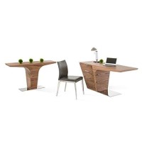 Homeroots Decor 30-Inch Walnut Veneer And Steel Console Table